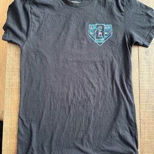 Baseball Lifestyle 101 Black with Neon Sharks Graphic Tee